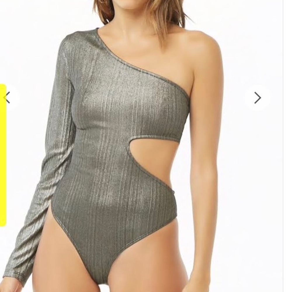 Forever 21 Metallic cutout Bodysuit